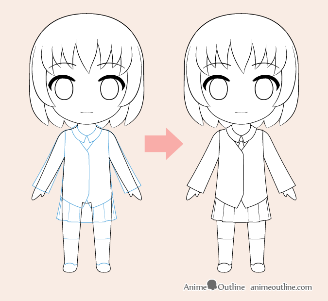 Chibi anime clothes drawing