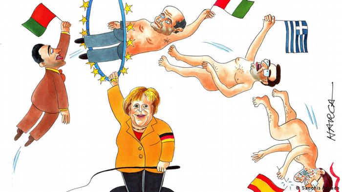 Меркель в виде дрессировщицы