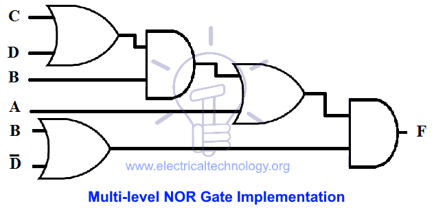 Multi-level NOR Gate Implementation