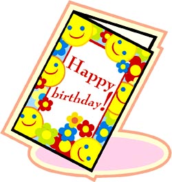 Colorful drawing of a happy birthday card