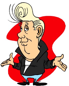 Funny 50th birthday quotes: Funny drawing of 50-year-old with Elvis hair.