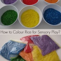 How to colour rice for sensory play - a simple and quick step by step guide with photos