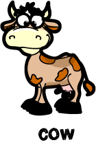illustration of a cartoon cow