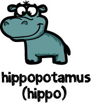illustration of a cartoon hippopotamus