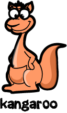 illustration of a cartoon kangaroo