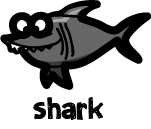 illustration of a cartoon shark