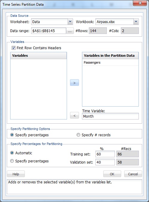 Moving Average Smoothing Dialog