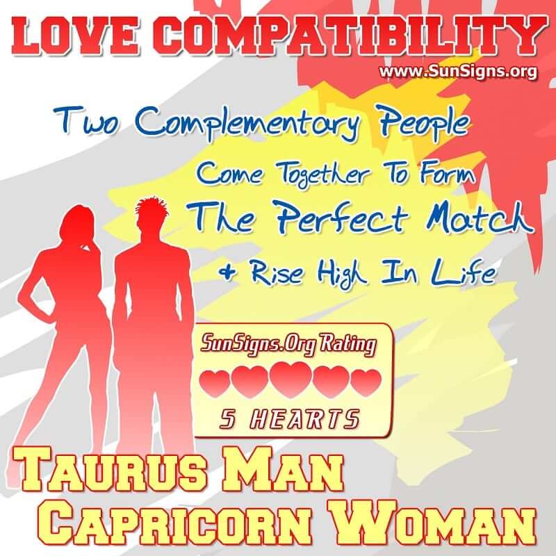 taurus man capricorn woman love compatibility