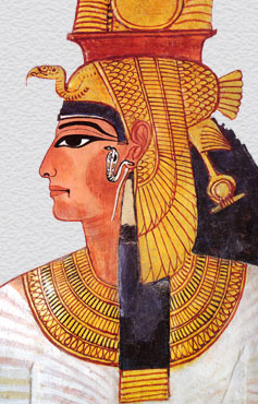 A depiction of Nefertari, the wife of Ramesses II as a somewhat older woman shows only subtle aging