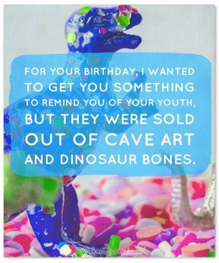 Funny Birthday Wishes, Cards and Messages: Funny Birthday Card With Dinosaur