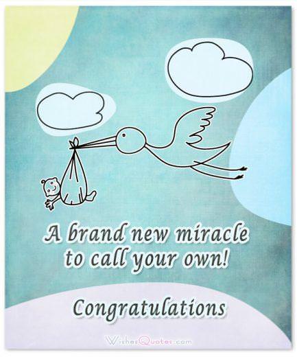 A brand new miracle to call your own! Congratulations. Newborn Baby Card